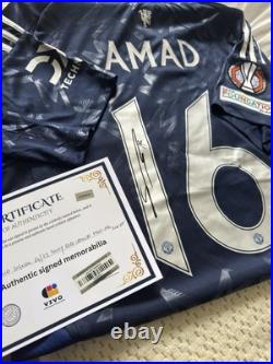AMAD DIALLO Signed 24/25 Away Manchester United Europa League Shirt With COA