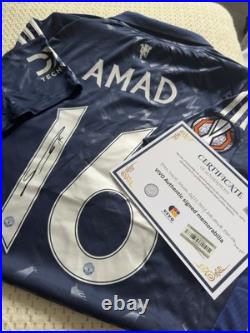 AMAD DIALLO Signed 24/25 Away Manchester United Europa League Shirt With COA