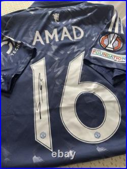 AMAD DIALLO Signed 24/25 Away Manchester United Europa League Shirt With COA