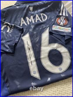 AMAD DIALLO Signed 24/25 Away Manchester United Europa League Shirt With COA