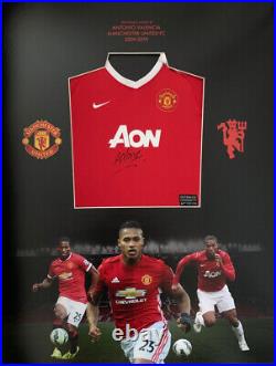 ANTONIO VALENCIA, MANCHESTER UNITED FC, hand signed framed shirt AUTHENTICATED