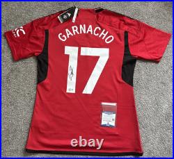 Alejandro Garnacho Hand Signed 23/24 Manchester United Football Shirt Beckett Alejandro Garnacho Hand Signed 23/24 Manchester United Football Shirt Beckett