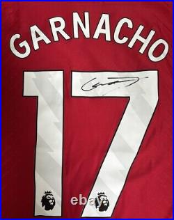 Alejandro Garnacho Hand Signed Manchester United 23/24 Football Shirt with COA