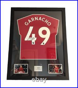 Alejandro Garnacho Hand Signed Manchester United Framed Shirt With COA Alejandro Garnacho Hand Signed Manchester United Framed Shirt With COA