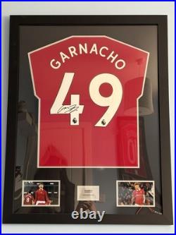 Alejandro Garnacho Hand Signed Manchester United Framed Shirt With COA Alejandro Garnacho Hand Signed Manchester United Framed Shirt With COA