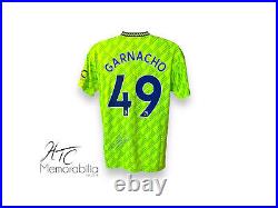 Alejandro Garnacho Manchester United Official Signed 22/23 Football Shirt Proof