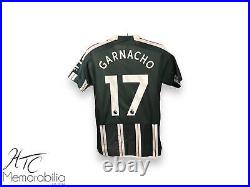 Alejandro Garnacho Manchester United Signed 23/24 Away Football Shirt CO