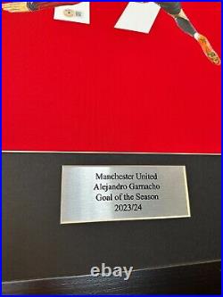 Alejandro Garnacho Painting on Framed Signed Manchester United Jersey