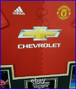 Alexis Sanchez of Manchester United Signed Shirt Autograph Jersey Framed Display