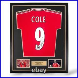 Andy Cole Signed Manchester United 1999 Premier League Home Shirt- Deluxe Framed