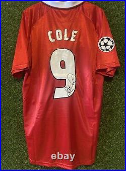 Andy Cole Signed Manchester United 99 CL Shirt With COA & Photo Proof