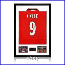 Andy Cole Signed Manchester United Shirt Premium Frame