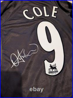 Andy Cole Signed Manchester United Shirt Printed Autograph