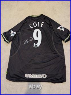 Andy Cole Signed Manchester United Shirt Printed Autograph