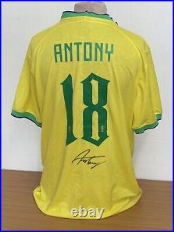 Antony SIGNED Brazil Shirt with COA Manchester United Player Autograph