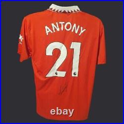Antony Signed 22/23 Manchester United Football Shirt COA