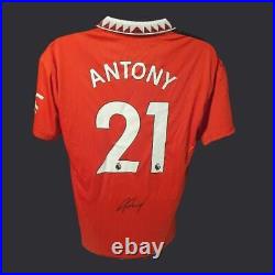 Antony Signed 22/23 Manchester United Football Shirt COA