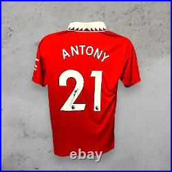 Antony Signed 22/23 Manchester United Football Shirt Photo Proof COA