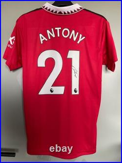 Antony genuine hand signed Manchester united 2022 23 home shirt COA Antony genuine hand signed Manchester united 2022 23 home shirt COA