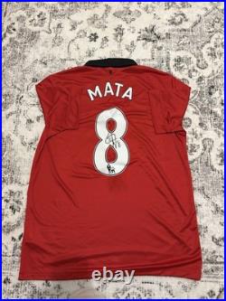 Authentic Manchester United Home Shirt. Juan Mata Number 8 Hand Signed