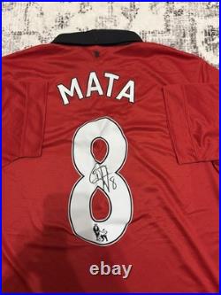 Authentic Manchester United Home Shirt. Juan Mata Number 8 Hand Signed