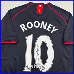Autographed/Signed Wayne Rooney Manchester United Black Jersey Beckett BAS COA