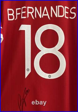 BRUNO FERNANDES Signed Manchester United Football Shirt PROOF Man Utd Portugal U