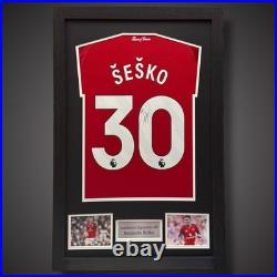 Benjamin Sesko Hand Signed Manchester United Football Shirt With COA £295