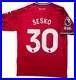 Benjamin Sesko Signed 2025/26 Manchester United Home Shirt With Proof