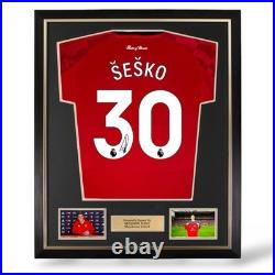 Benjamin Sesko Signed Manchester United 2025/26 Home Shirt- Deluxe Framed
