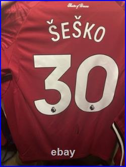 Benjamin Sesko Signed Manchester United 25/26 Home Shirt With Exact Photo Proof