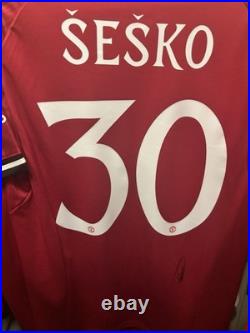 Benjamin Sesko Signed Manchester United 25/26 Home Shirt With Exact Photo Proof