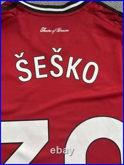 Benjamin Sesko Signed Manchester United Shirt Old Trafford Genuine Slovenia Benjamin Sesko Signed Manchester United Shirt Old Trafford Genuine Slovenia