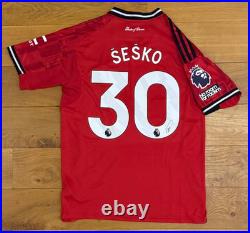 Benjamin Sesko Signed Manchester United Shirt With Photo Proof + COA