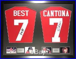 Best and Cantona Manchester United Signed Shirt Display