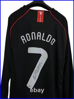 Black Jersey CRISTIANO RONALDO Manchester United Hand Signed BECKETT COA