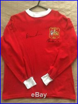 Bobby Charlton Dennis Law Signed Manchester United Home Shirt