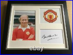 Bobby Charlton Manchester United Legend Signed Framed Display