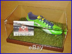 Bobby Charlton Signed Football Boot Display Case Genuine Man Utd Autograph + COA