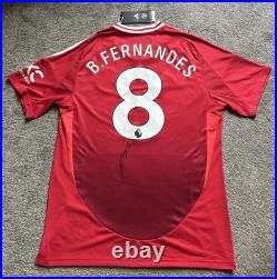 Bruno Fernandes #8 Hand Signed Manchester United Football Shirt with Photo Proof