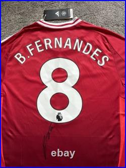 Bruno Fernandes #8 Hand Signed Manchester United Football Shirt with Photo Proof