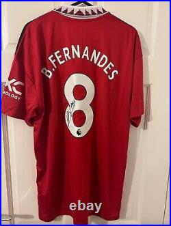 Bruno Fernandes Hand Signed Adidas Manchester United 21/22 Shirt With COA