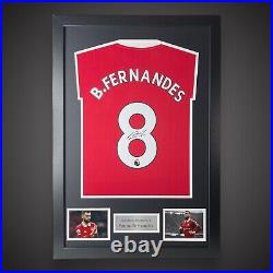 Bruno Fernandes Hand Signed And Framed Manchester United Shirt £249 Bruno Fernandes Hand Signed And Framed Manchester United Shirt £249