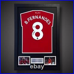 Bruno Fernandes Hand Signed And Framed Manchester United Shirt £299
