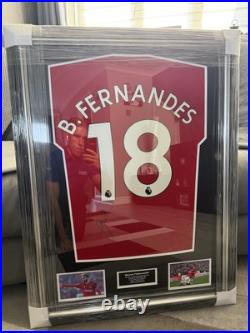 Bruno Fernandes Hand Signed And Framed Manchester United Shirt With COA Bruno Fernandes Hand Signed And Framed Manchester United Shirt With COA
