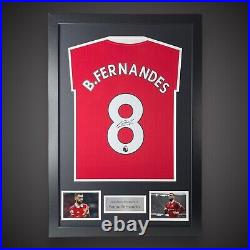 Bruno Fernandes Hand Signed And Framed Manchester United Shirt With COA £299