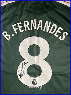 Bruno Fernandes Hand Signed Manchester United Away Football Shirt with COA