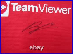 Bruno Fernandes Hand Signed Manchester United Home Football Shirt Autograph