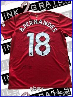 Bruno Fernandes Premier League Manchester United Signed Football Shirt Autograph