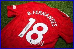 Bruno Fernandes SIGNED Manchester United F. C Shirt WITH PROOF AFTAL COA